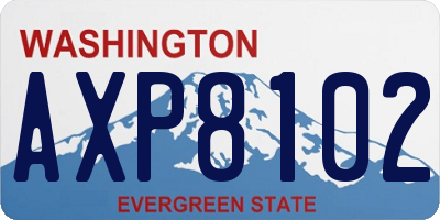 WA license plate AXP8102