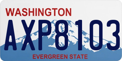 WA license plate AXP8103