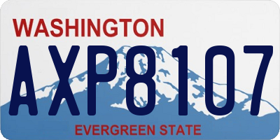 WA license plate AXP8107