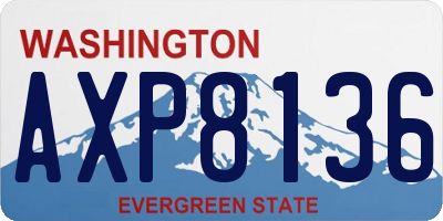WA license plate AXP8136