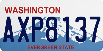 WA license plate AXP8137