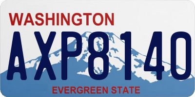 WA license plate AXP8140