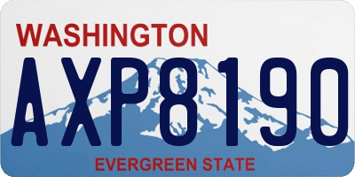WA license plate AXP8190