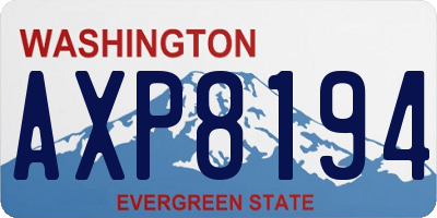 WA license plate AXP8194