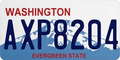 WA license plate AXP8204