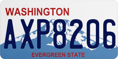 WA license plate AXP8206