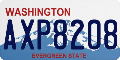 WA license plate AXP8208