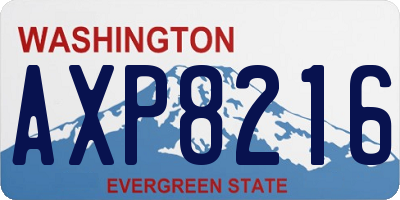 WA license plate AXP8216