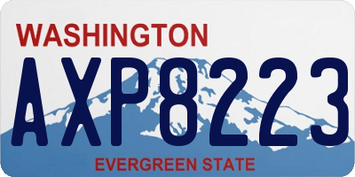 WA license plate AXP8223