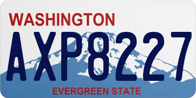 WA license plate AXP8227
