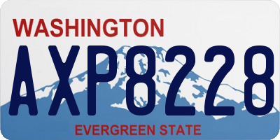 WA license plate AXP8228