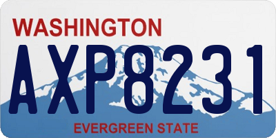 WA license plate AXP8231