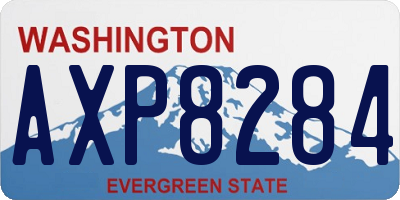 WA license plate AXP8284