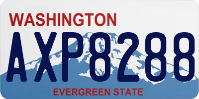 WA license plate AXP8288