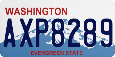 WA license plate AXP8289