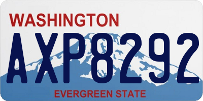 WA license plate AXP8292