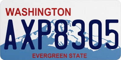 WA license plate AXP8305