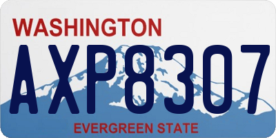 WA license plate AXP8307