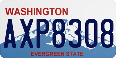 WA license plate AXP8308