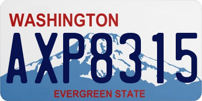 WA license plate AXP8315