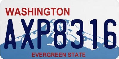 WA license plate AXP8316