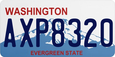 WA license plate AXP8320