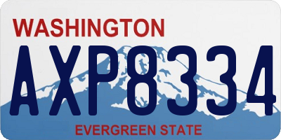 WA license plate AXP8334