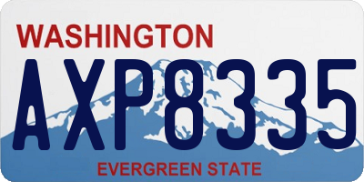 WA license plate AXP8335