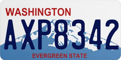 WA license plate AXP8342