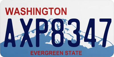 WA license plate AXP8347