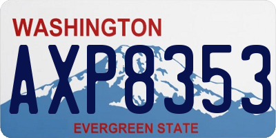 WA license plate AXP8353