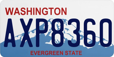 WA license plate AXP8360