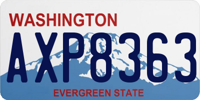WA license plate AXP8363
