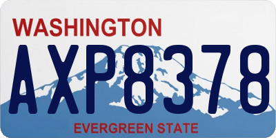 WA license plate AXP8378