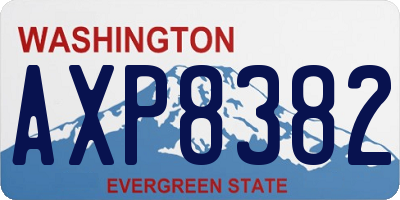 WA license plate AXP8382