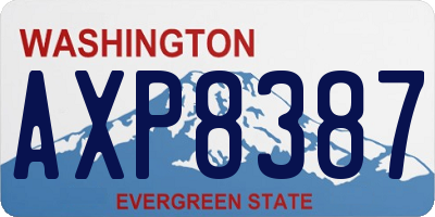 WA license plate AXP8387