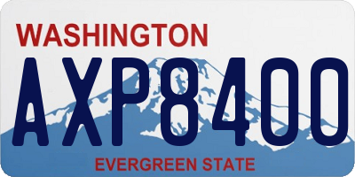 WA license plate AXP8400