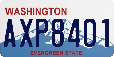 WA license plate AXP8401