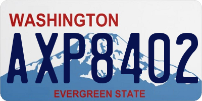 WA license plate AXP8402