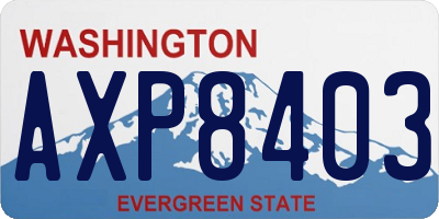 WA license plate AXP8403