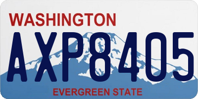 WA license plate AXP8405