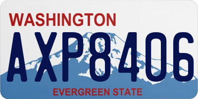 WA license plate AXP8406