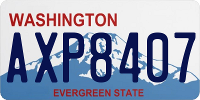WA license plate AXP8407