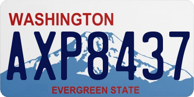 WA license plate AXP8437