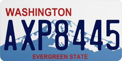 WA license plate AXP8445