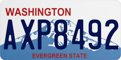 WA license plate AXP8492