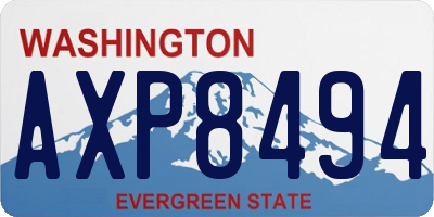 WA license plate AXP8494