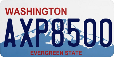 WA license plate AXP8500