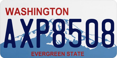 WA license plate AXP8508