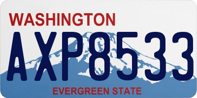 WA license plate AXP8533